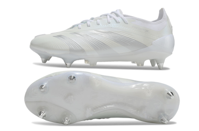 Men's Adidas Predator 24 Elite SG Football Boots - Beige/White/Silver