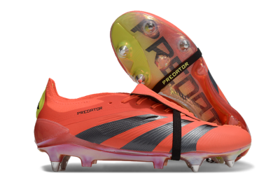 Men's Adidas Predator Elite Foldover Tongue SG Football Boots - Red/Black/Yellow