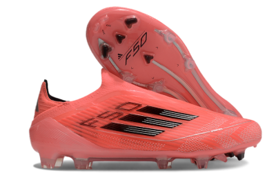Men's Adidas F50 Elite Laceless FG Football Boots - Red/Black
