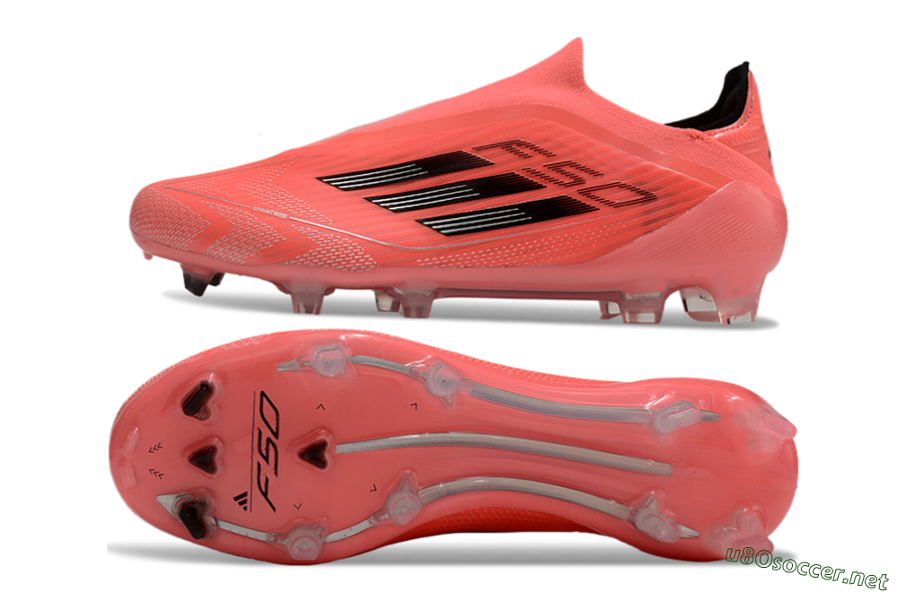 Men's Adidas F50 Elite Laceless FG Football Boots - Red/Black 1
