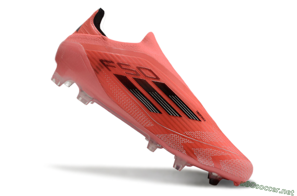Men's Adidas F50 Elite Laceless FG Football Boots - Red/Black 4