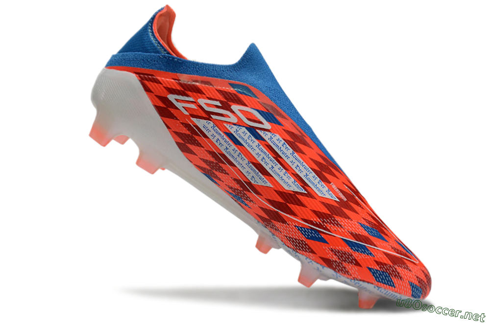 Men's Adidas F50 Elite Laceless FG Football Boots - Red/White/Blue 4