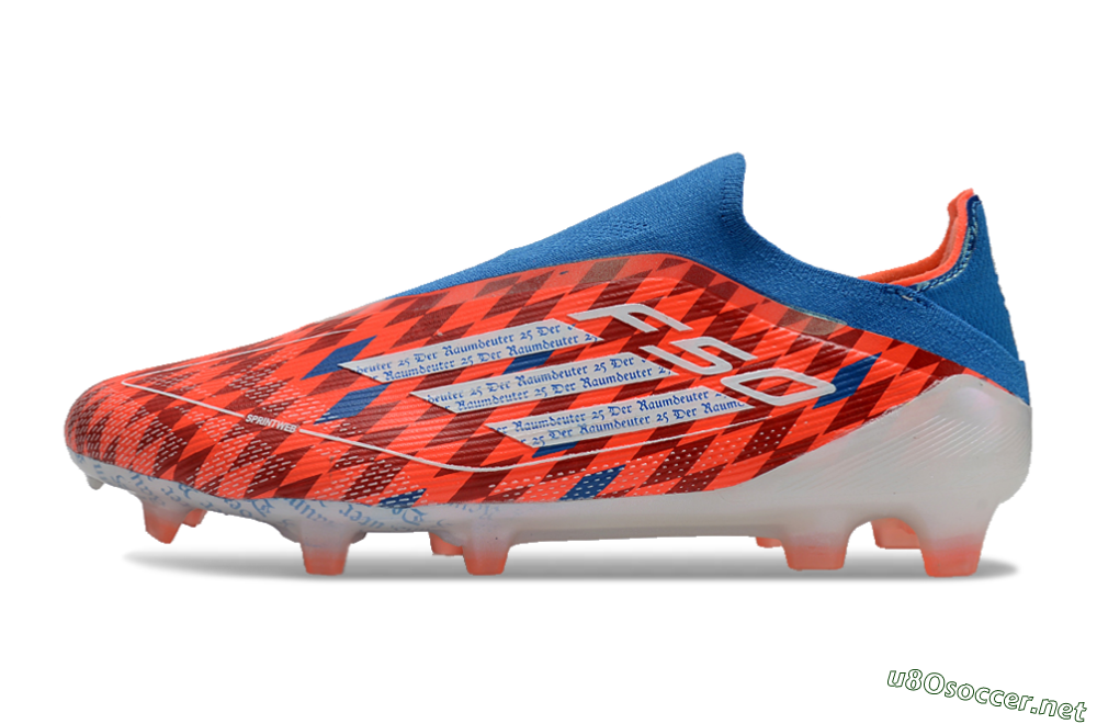 Men's Adidas F50 Elite Laceless FG Football Boots - Red/White/Blue 0