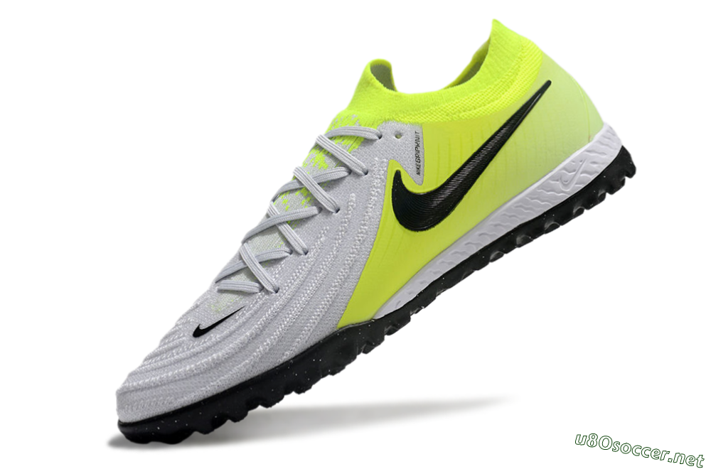 Men's Nike Phantom GX 2 Elite TF Football Shoes - Grey/Black/Yellow 5