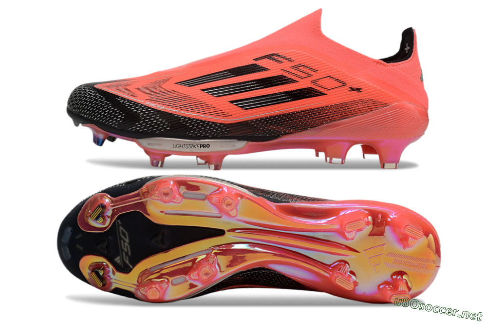 Unisex Adidas F50+ Lightstrike Pro Laceless FG Football Boots - Red/Black/Silver 1