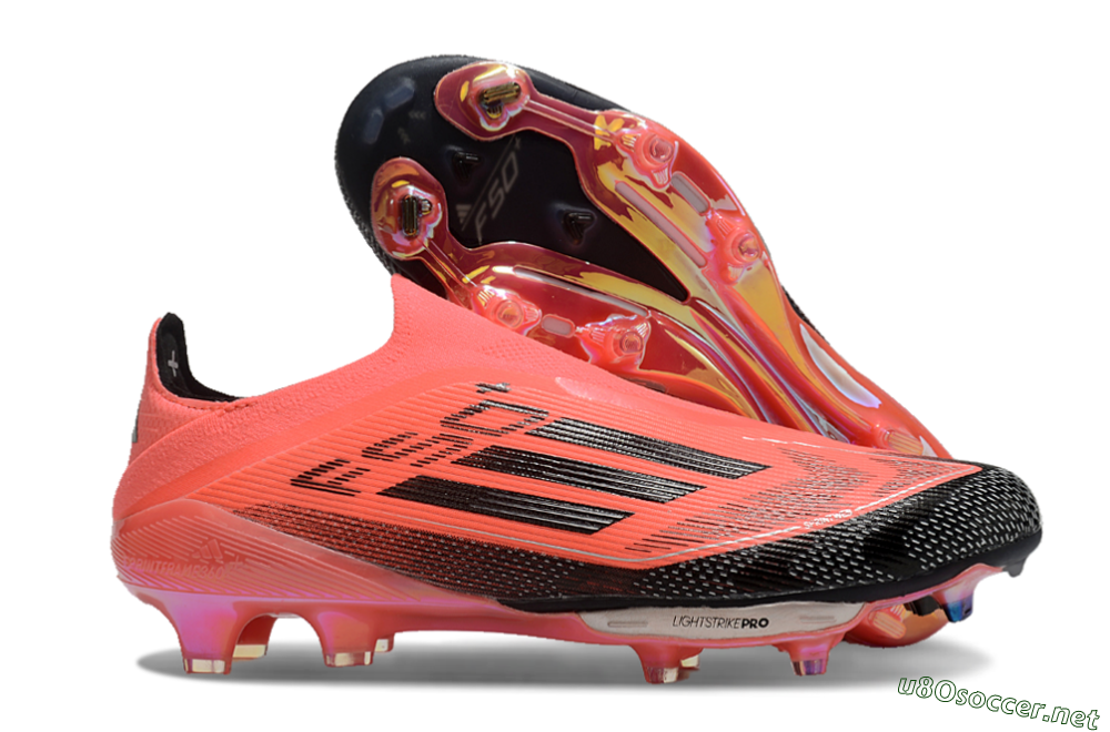 Unisex Adidas F50+ Lightstrike Pro Laceless FG Football Boots - Red/Black/Silver 2