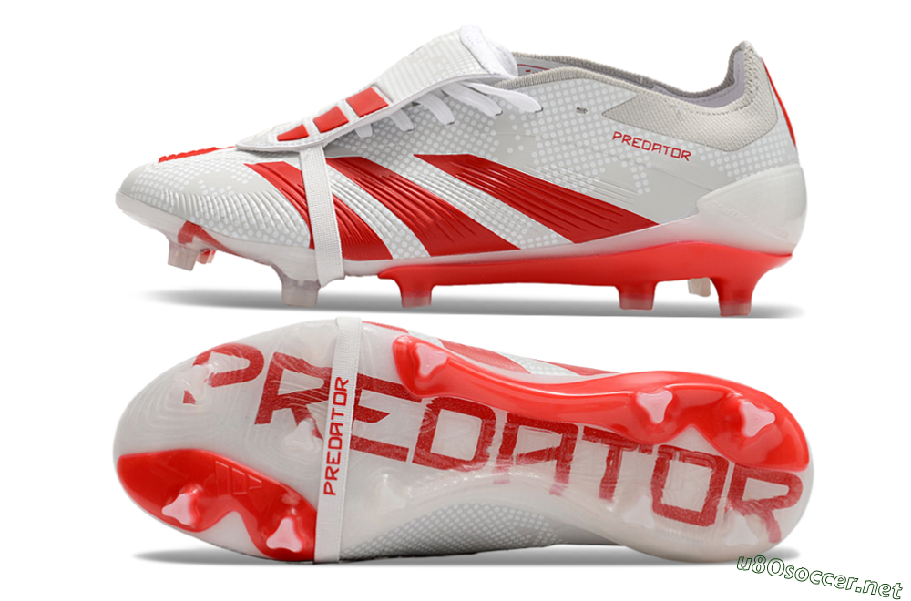 Men's Adidas Predator Elite Foldover Tongue FG Football Boots - Beige/Red/White 1