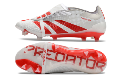 Men's Adidas Predator Elite Foldover Tongue FG Football Boots - Beige/Red/White