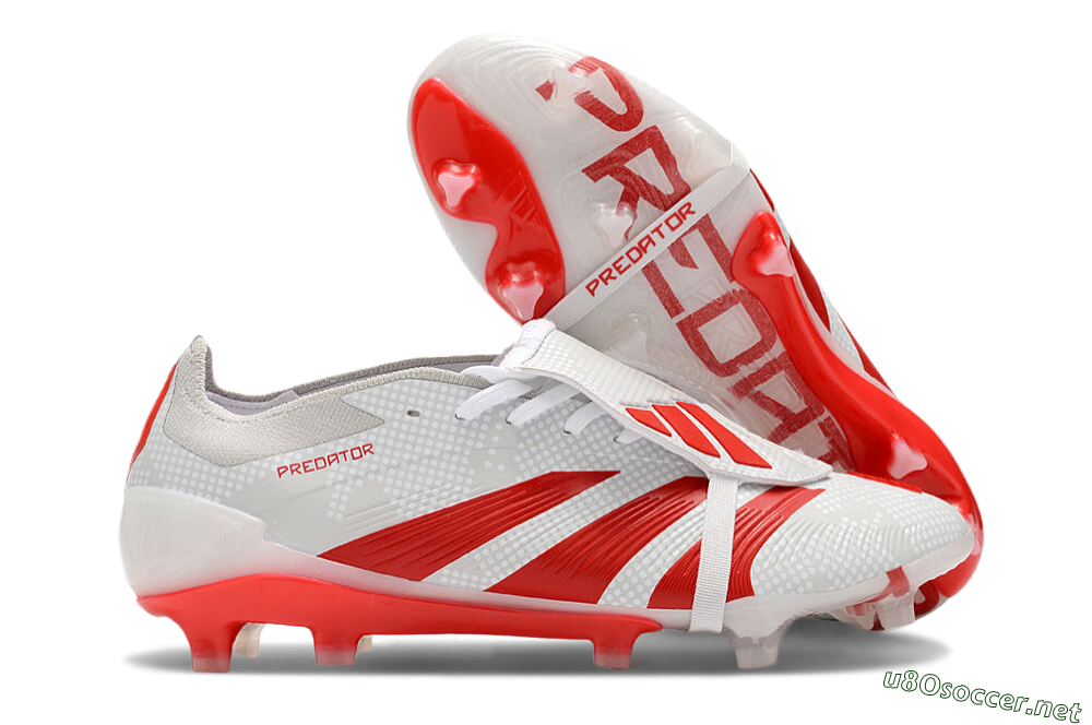 Men's Adidas Predator Elite Foldover Tongue FG Football Boots - Beige/Red/White 2