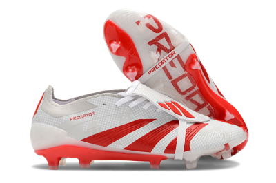 Men's Adidas Predator Elite Foldover Tongue FG Football Boots - Beige/Red/White
