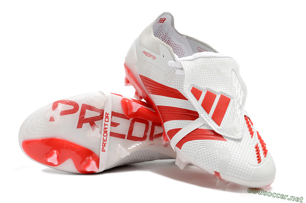 Men's Adidas Predator Elite Foldover Tongue FG Football Boots - Beige/Red/White 3