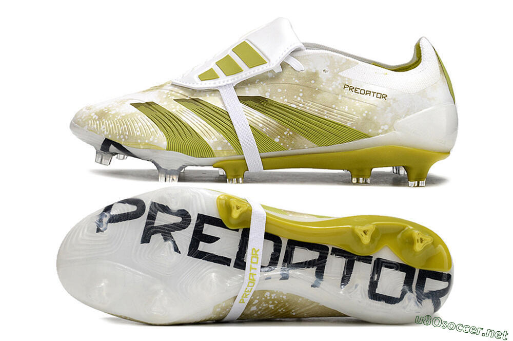 Men's Adidas Predator Elite Foldover Tongue FG Football Boots - White/Yellow/Green 1