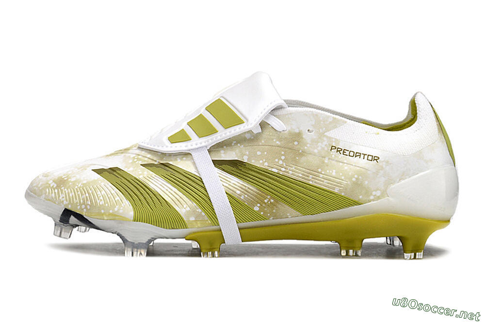 Men's Adidas Predator Elite Foldover Tongue FG Football Boots - White/Yellow/Green 0