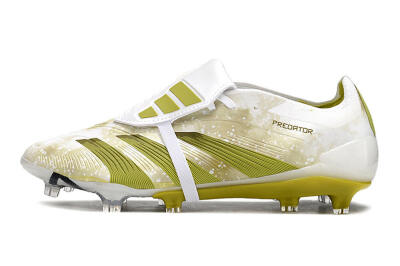 Men's Adidas Predator Elite Foldover Tongue FG Football Boots - White/Yellow/Green