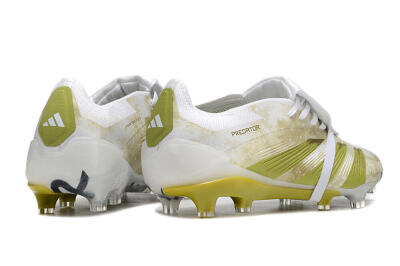 Men's Adidas Predator Elite Foldover Tongue FG Football Boots - White/Yellow/Green