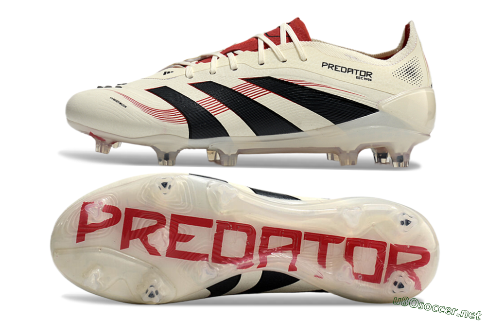 Unisex Adidas Predator Elite 2025 Goal Hunter FG Football Boots - Beige/Black/Red 1
