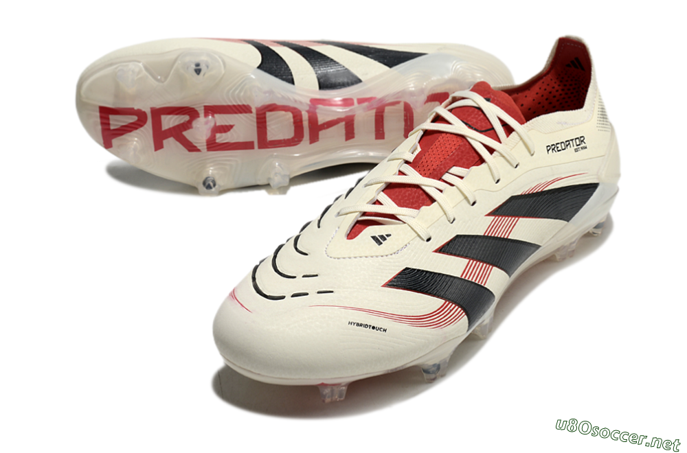 Unisex Adidas Predator Elite 2025 Goal Hunter FG Football Boots - Beige/Black/Red 3