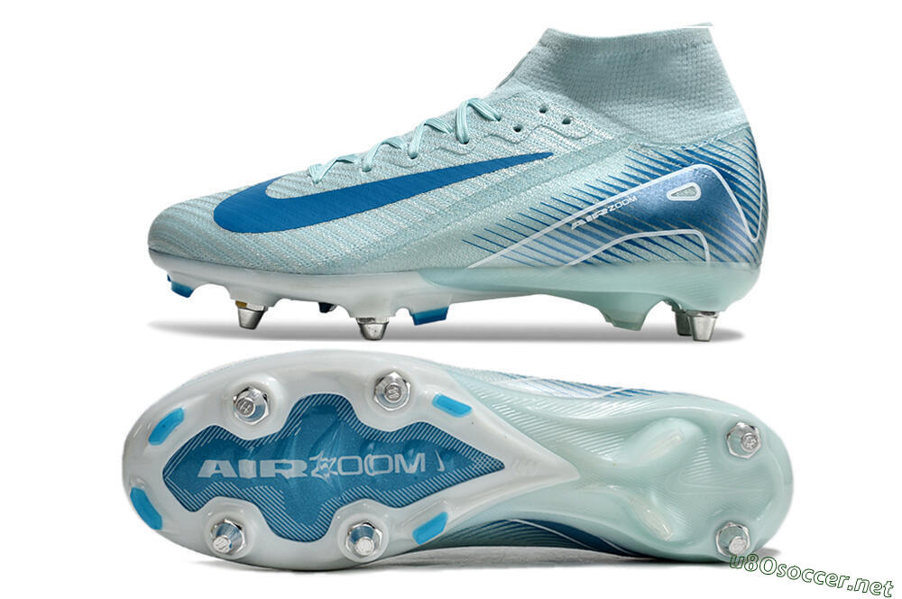 Men's Nike Air Zoom Mercurial Superfly 10 Elite SG Football Boots - Jade/Blue/White 7