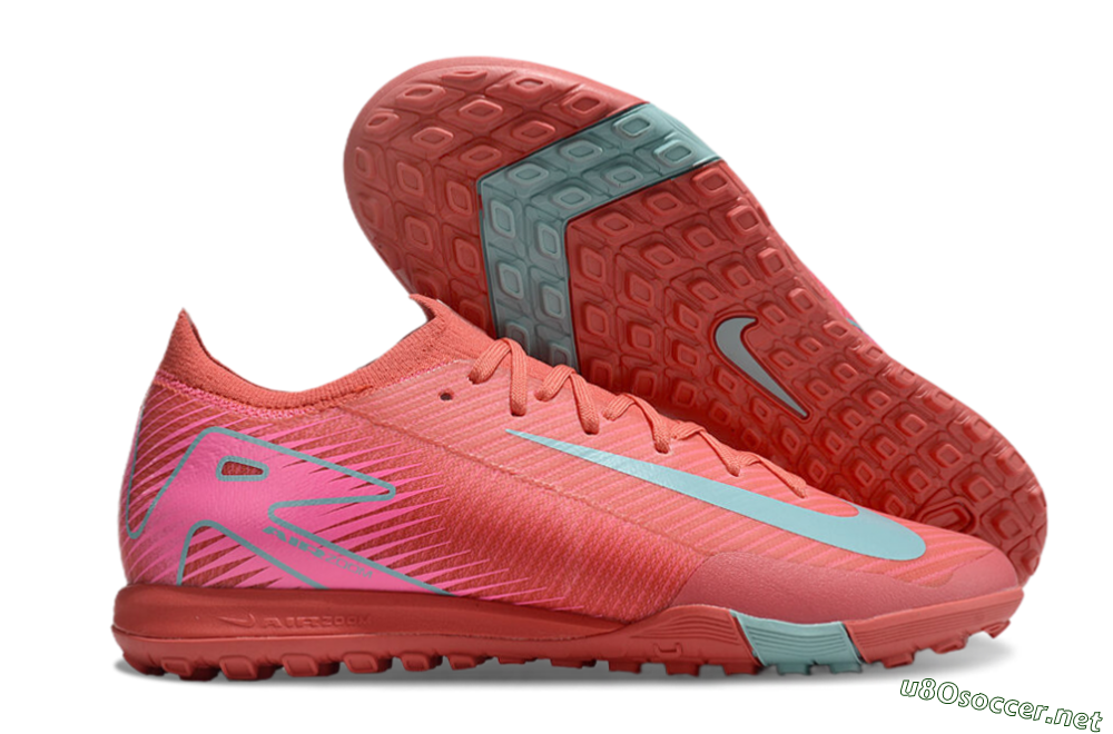 Unisex Nike Air Zoom Mercurial Vapor 16 Elite TF Football Shoes - Red/Jade/White 2
