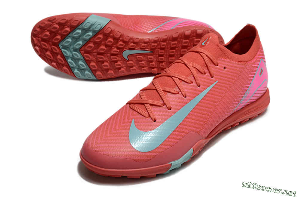 Unisex Nike Air Zoom Mercurial Vapor 16 Elite TF Football Shoes - Red/Jade/White 3