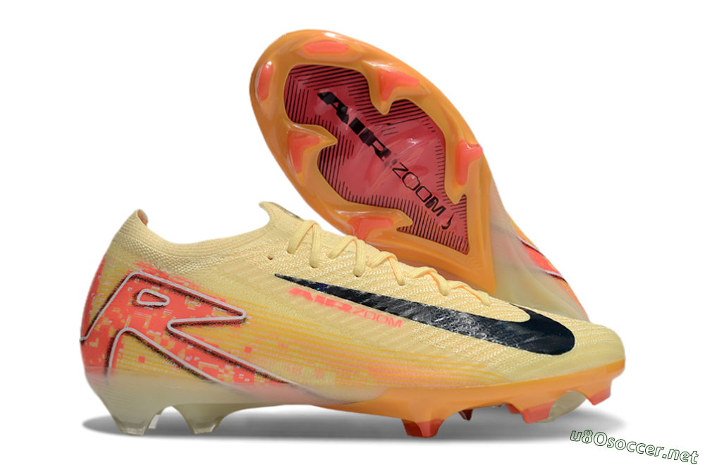 Men's Nike Air Zoom Mercurial Vapor 16 Elite FG Football Boots - Yellow/Black/Pink 2