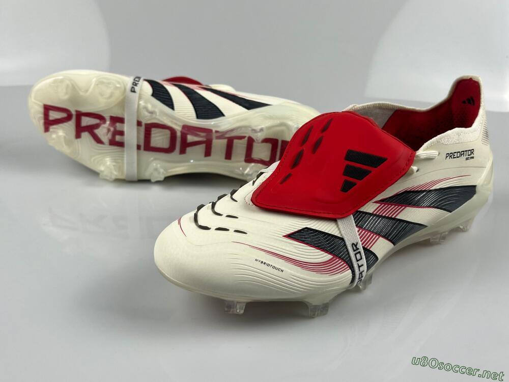 Men's Adidas Predator Elite Foldover Tongue FG Football Boots - Beige/Black/Red