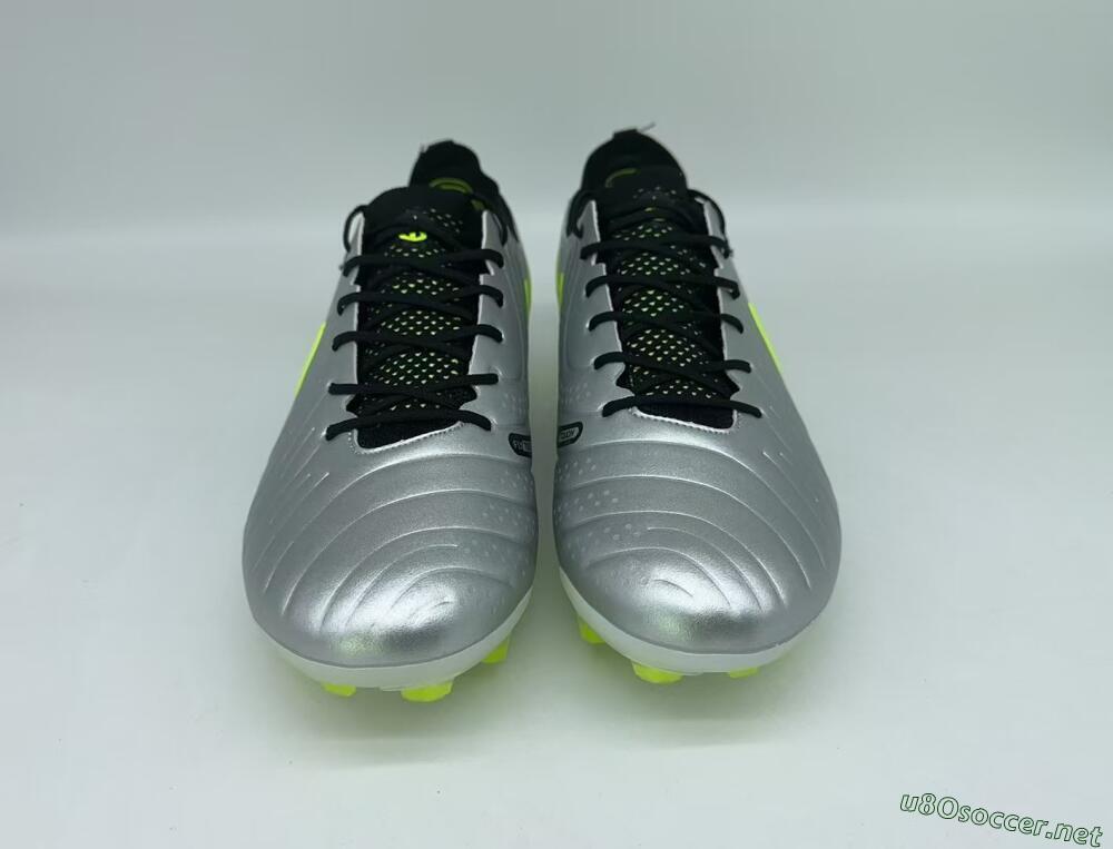 Men's Nike Tiempo Legend 10 Elite AG Football Boots - Silver/Black/Yellow