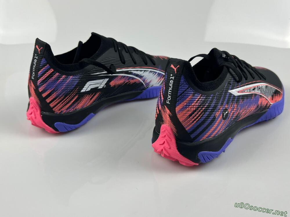 Men's Puma Ultra Ultimate TF Football Shoes - Black/White/Purple/Pink