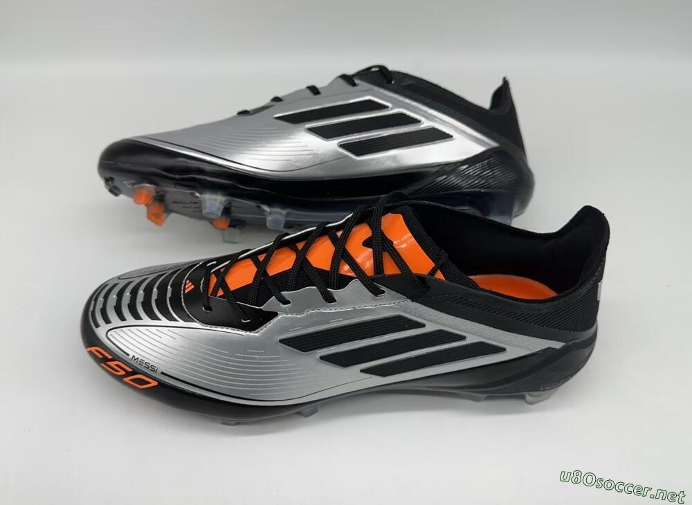 Men's Adidas F50 Elite Messi FG Football Boots - Silver/Black/Orange
