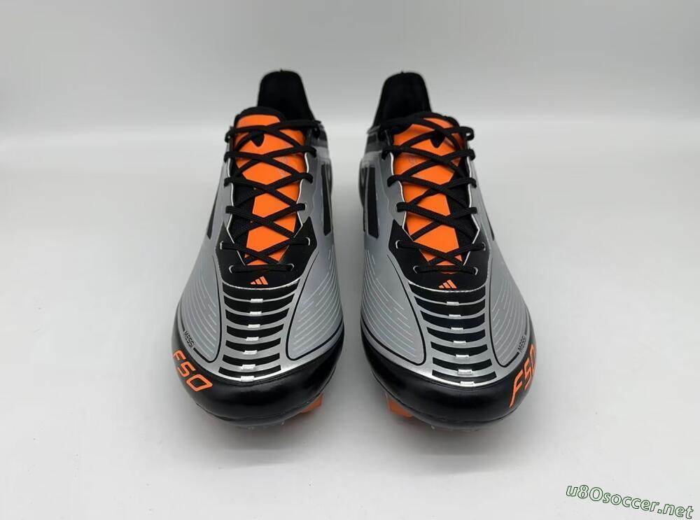 Men's Adidas F50 Elite Messi FG Football Boots - Silver/Black/Orange
