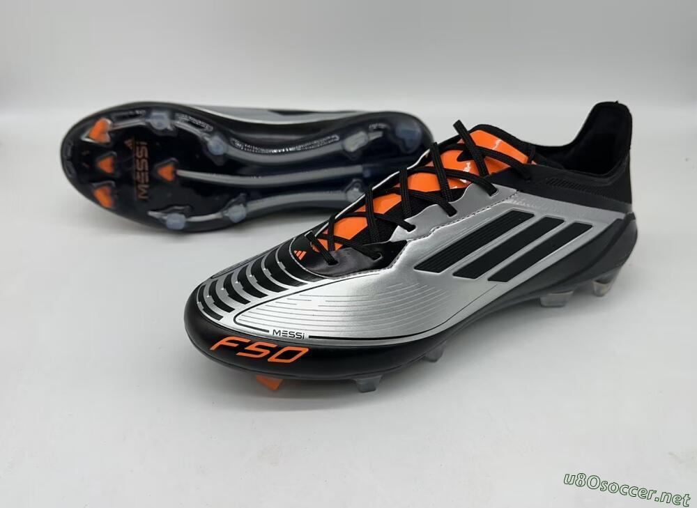 Men's Adidas F50 Elite Messi FG Football Boots - Silver/Black/Orange