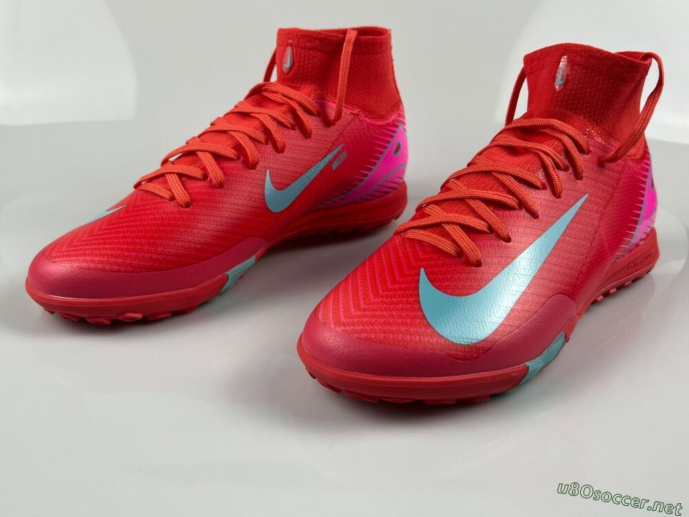 Unisex Nike Air Zoom Mercurial Superfly 10 Elite TF Football Shoes - Red/Jade/White