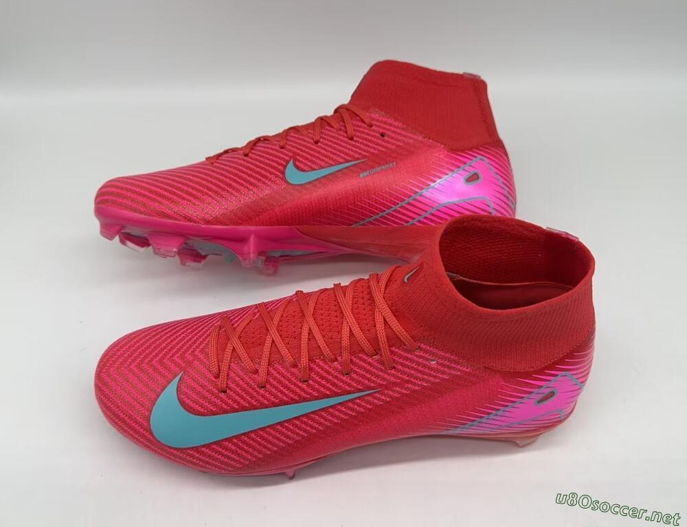Unisex Nike Air Zoom Mercurial Superfly 10 Elite FG Football Boots - Red/Jade/White