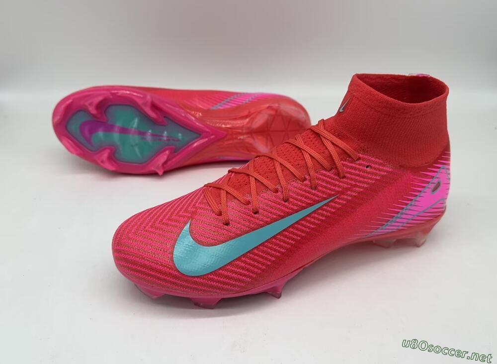 Unisex Nike Air Zoom Mercurial Superfly 10 Elite FG Football Boots - Red/Jade/White