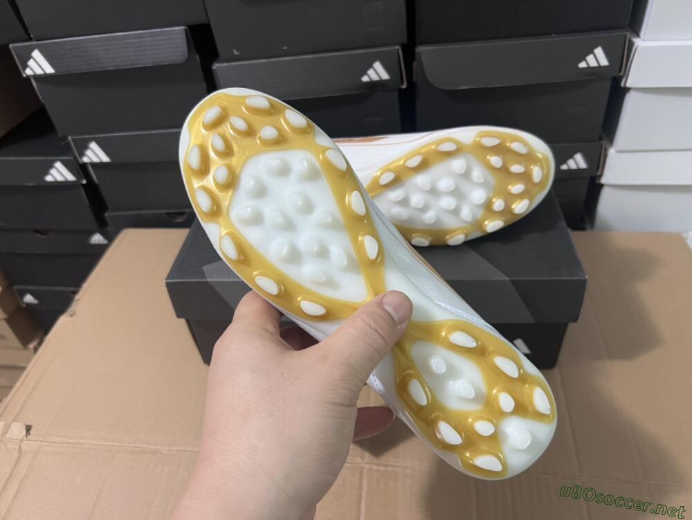 Unisex Adidas F50 Elite MG Football Boots - White/Gold