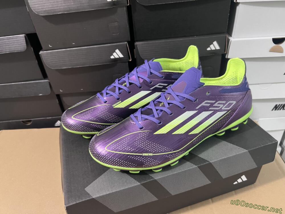 Unisex Adidas F50 Elite MG Football Boots - Purple/Yellow