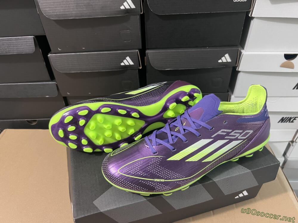 Unisex Adidas F50 Elite MG Football Boots - Purple/Yellow