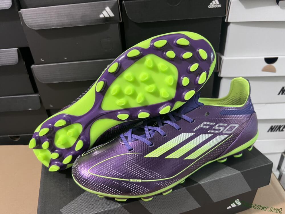 Unisex Adidas F50 Elite MG Football Boots - Purple/Yellow