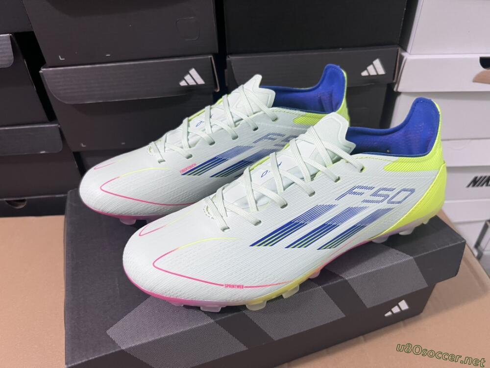 Unisex Adidas F50 Elite MG Football Boots - Jade/Blue/Yellow