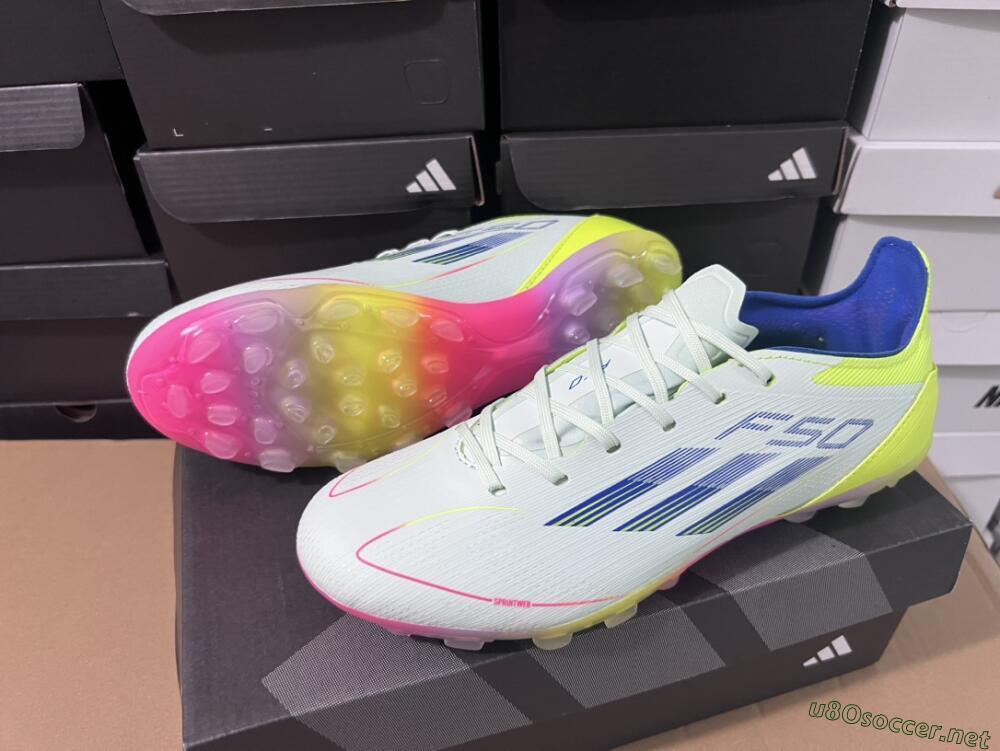 Unisex Adidas F50 Elite MG Football Boots - Jade/Blue/Yellow
