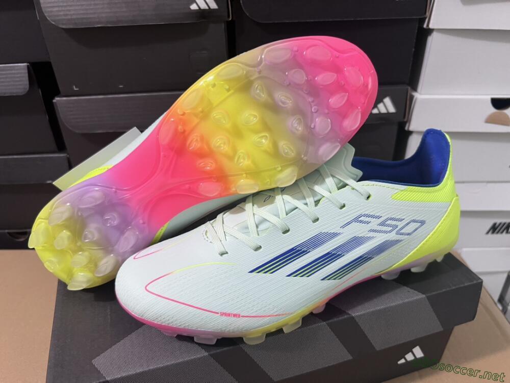 Unisex Adidas F50 Elite MG Football Boots - Jade/Blue/Yellow