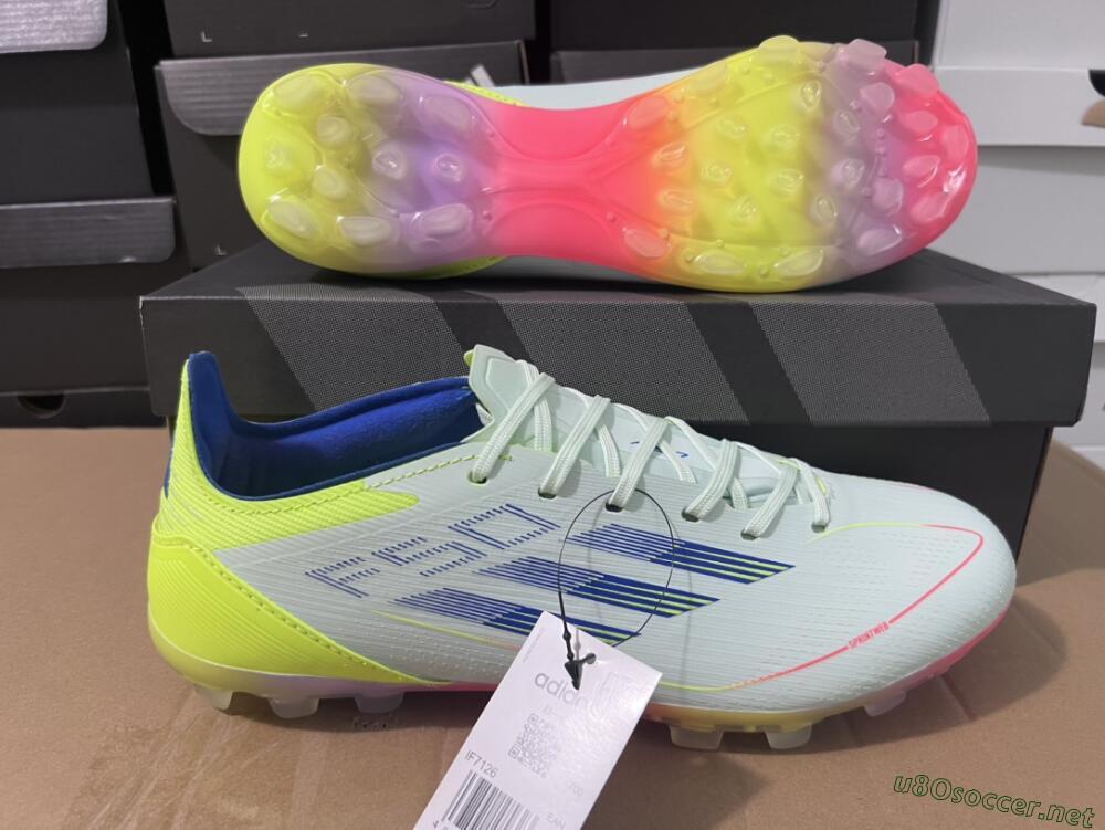 Unisex Adidas F50 Elite MG Football Boots - Jade/Blue/Yellow