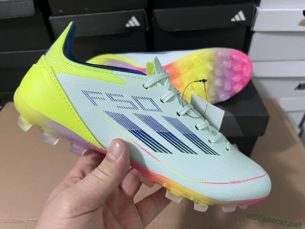 Unisex Adidas F50 Elite MG Football Boots - Jade/Blue/Yellow