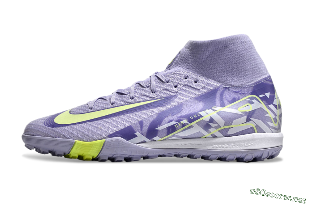 Unisex Nike Air Zoom Mercurial Superfly 10 Elite TF Football Shoes - Purple/Yellow/White 0