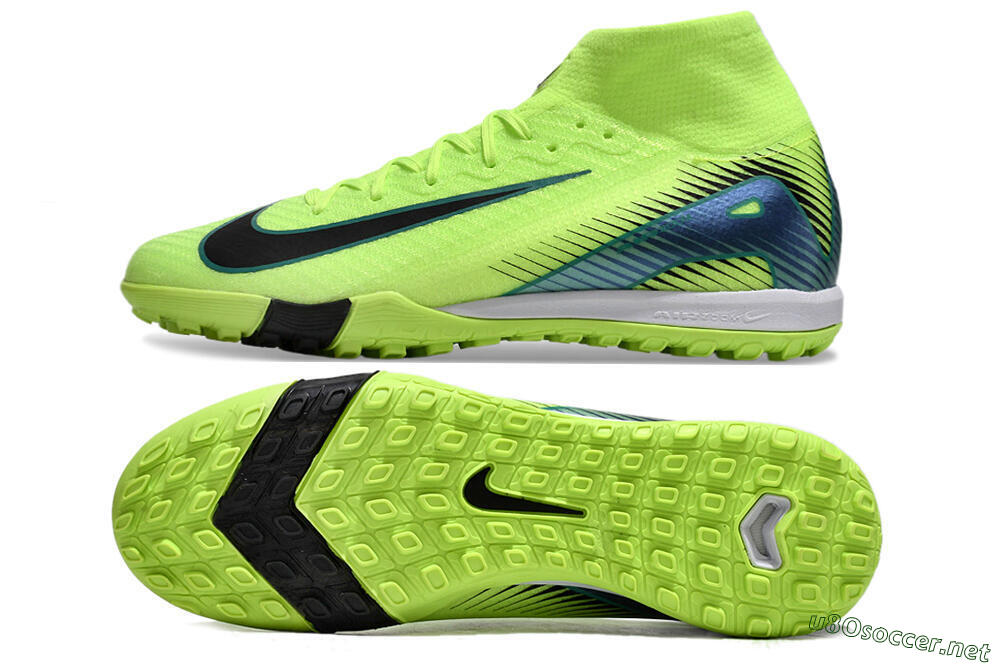 Unisex Nike Air Zoom Mercurial Superfly 10 Elite TF Football Shoes - Yellow/Black/Blue 1