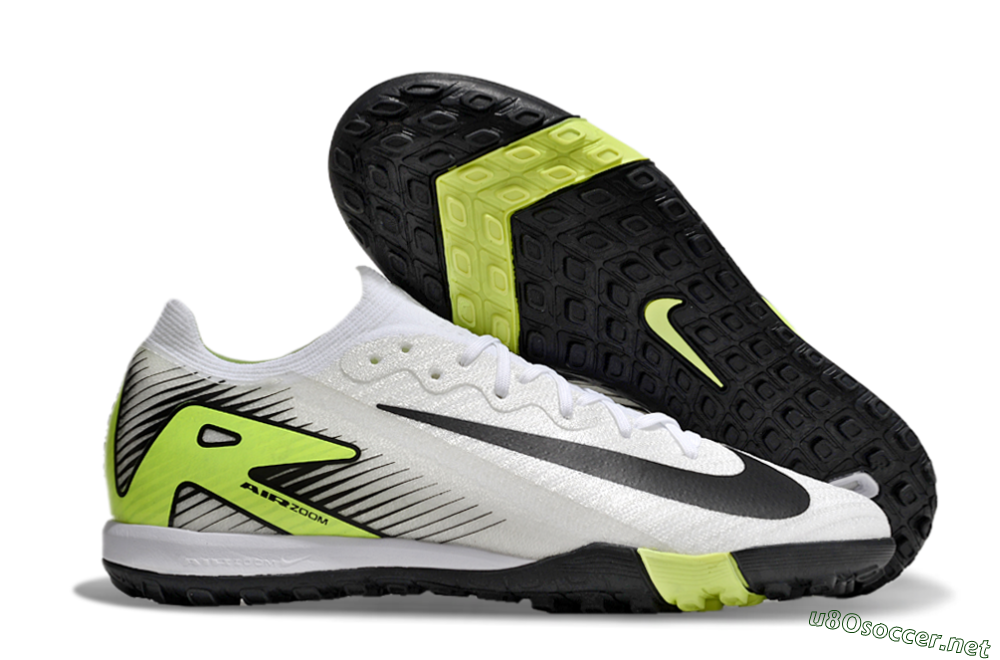Unisex Nike Air Zoom Mercurial Vapor 16 Elite TF Football Shoes - White/Black/Yellow 2