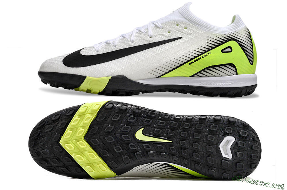 Unisex Nike Air Zoom Mercurial Vapor 16 Elite TF Football Shoes - White/Black/Yellow 1