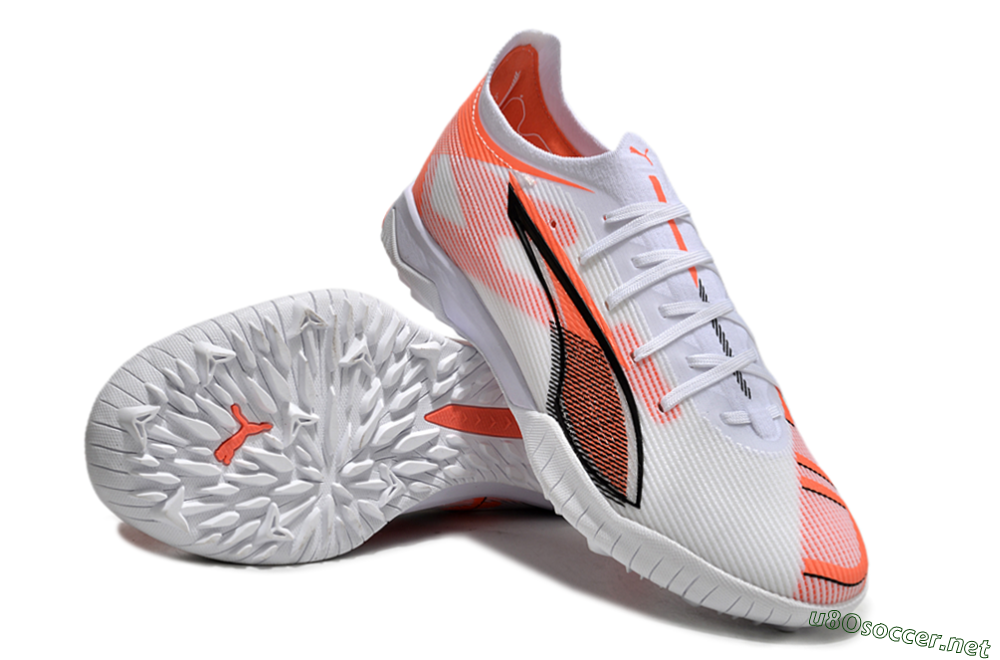 Men's Puma Ultra Ultimate TF Football Shoes - White/Red/Black 3
