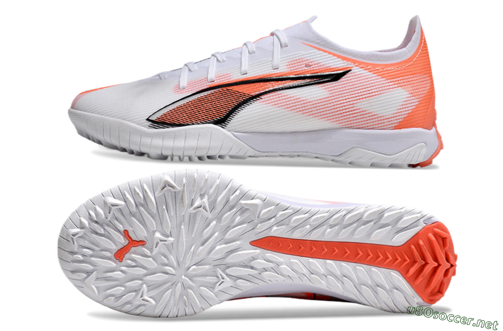 Men's Puma Ultra Ultimate TF Football Shoes - White/Red/Black 1