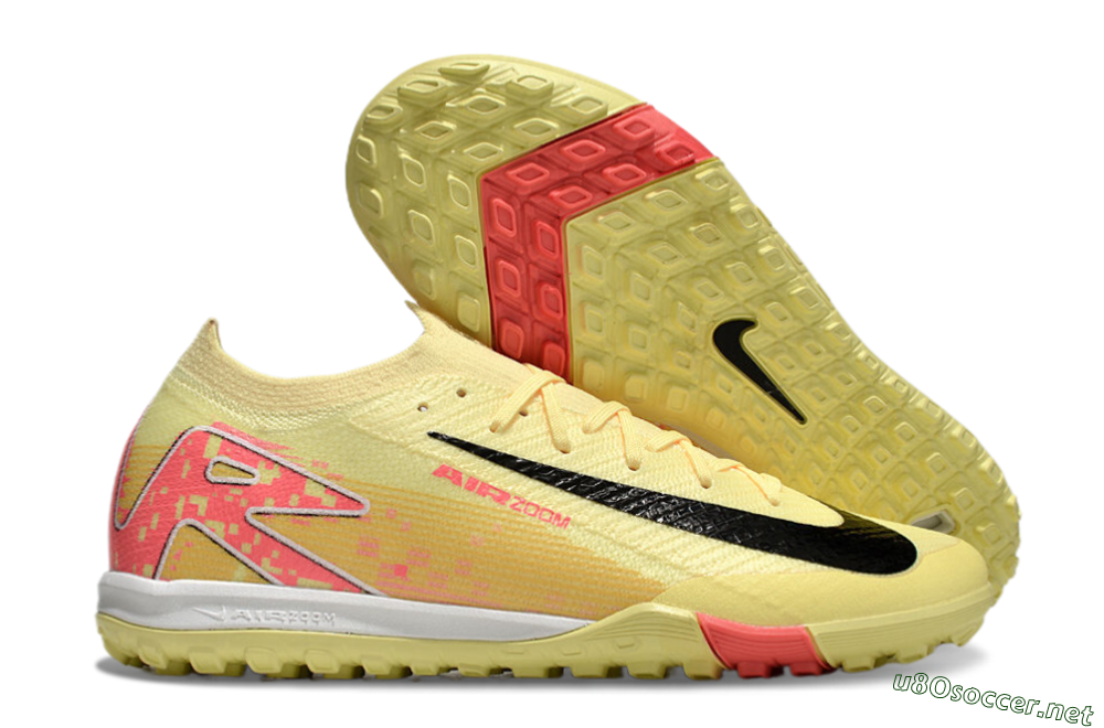 Unisex Nike Air Zoom Mercurial Vapor 16 Elite TF Football Shoes - Yellow/Black/Red 2
